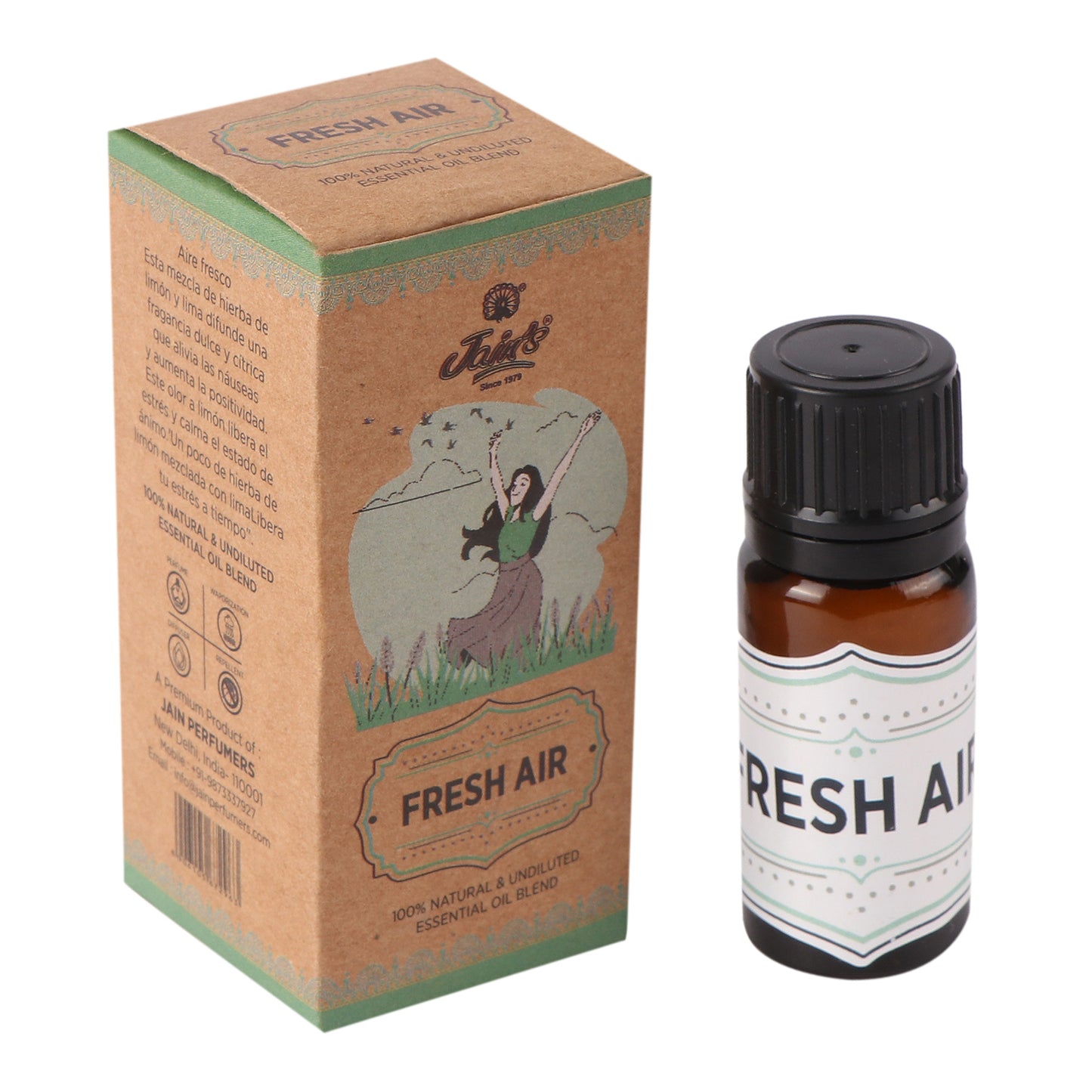 FRESH AIR ( PURE ESSENTIAL OIL BLEND ) 10 ML WITH DROPPER - Jain Super Store