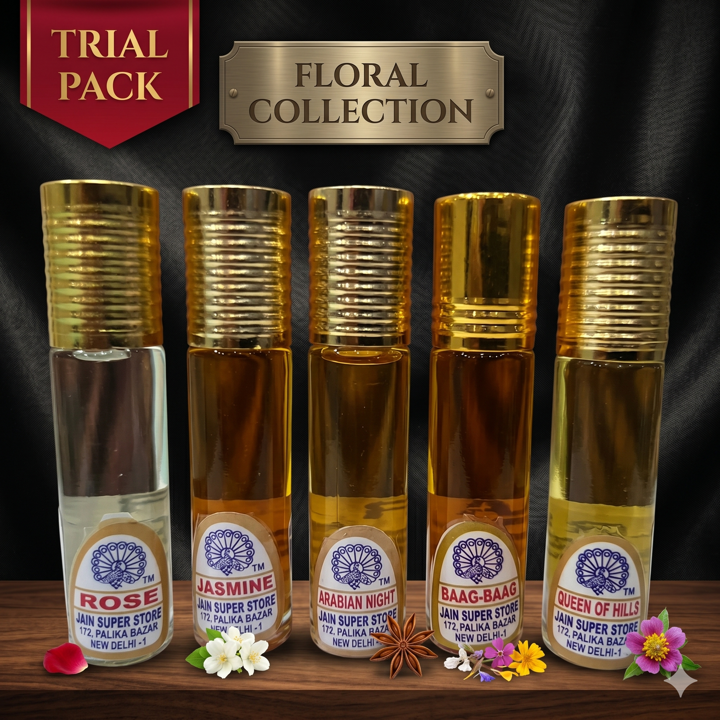 Floral Trial Pack (1 ML * 5 Fragrances) - Jain Super Store