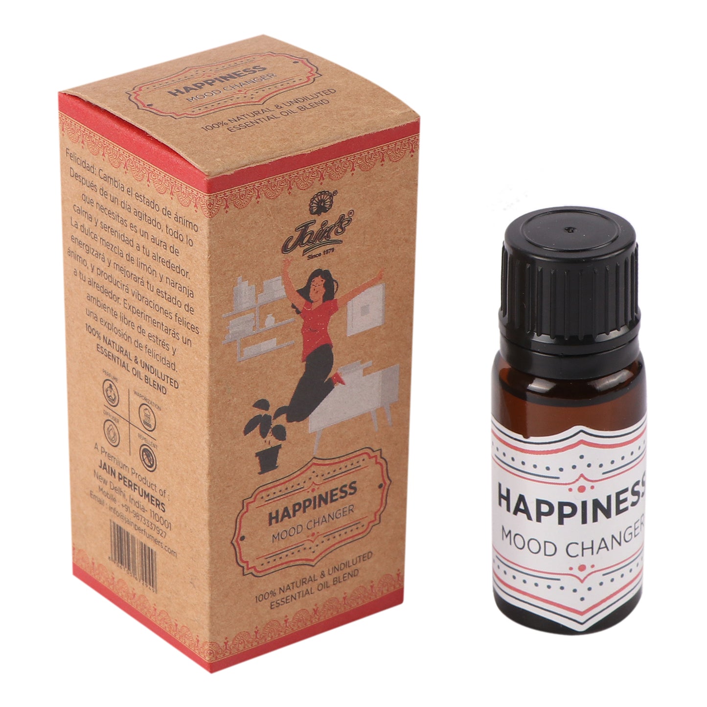 HAPPINESS ( PURE ESSENTIAL OIL BLEND ) 10 ML WITH DROPPER - Jain Super Store