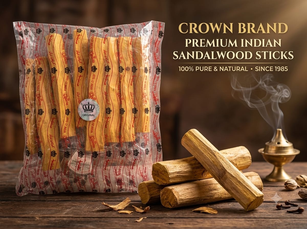 Crown Brand 100 % Pure Indian Sandalwood Chips