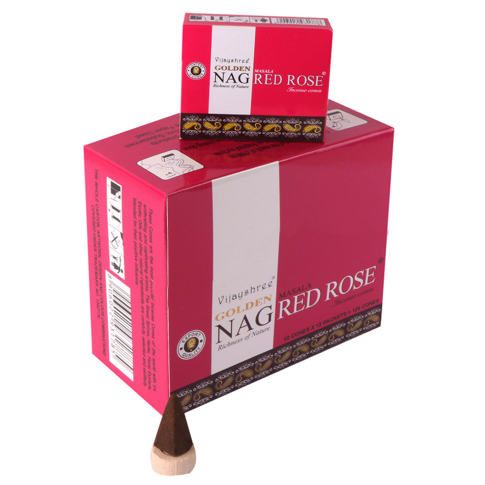 Golden Nag Red Rose Cone Dozen Box