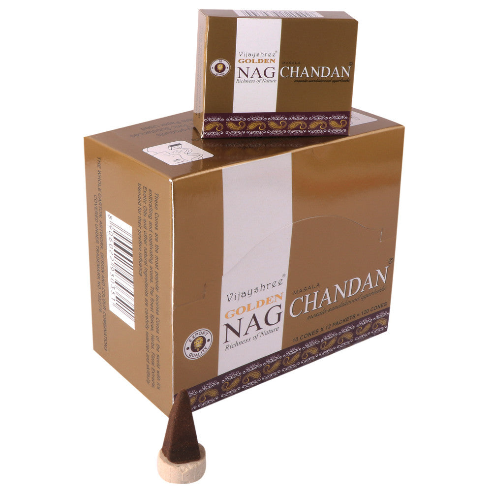 Golden Nag Chandan Cone Dozen Box