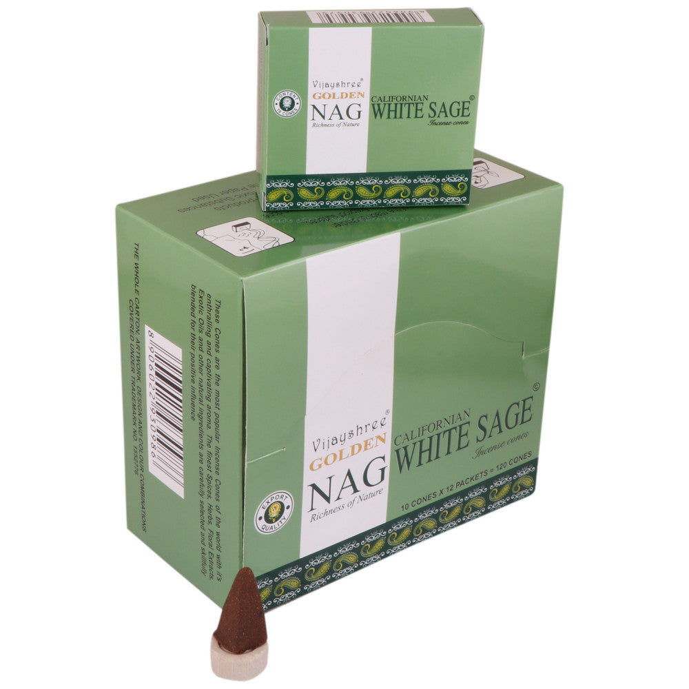Golden Nag White Sage Cone Dozen Box