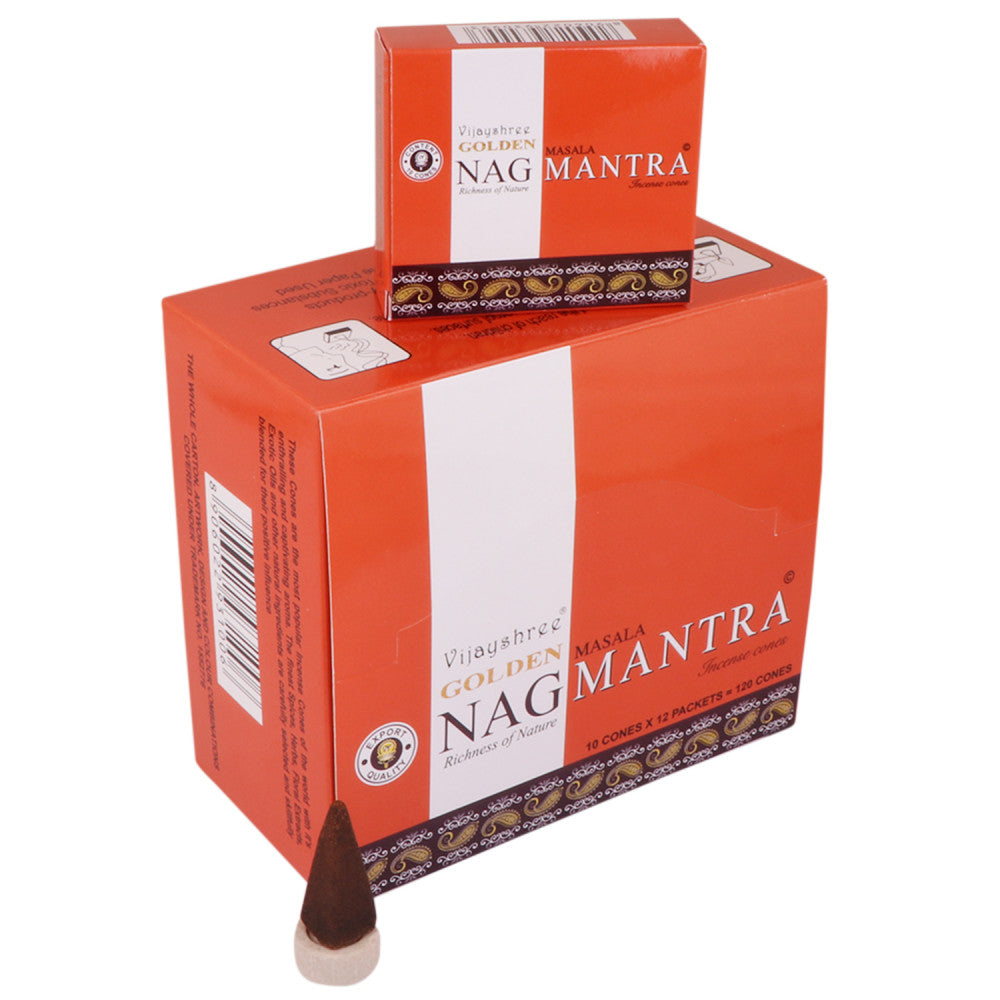 Golden Nag Mantra Cone Dozen Box