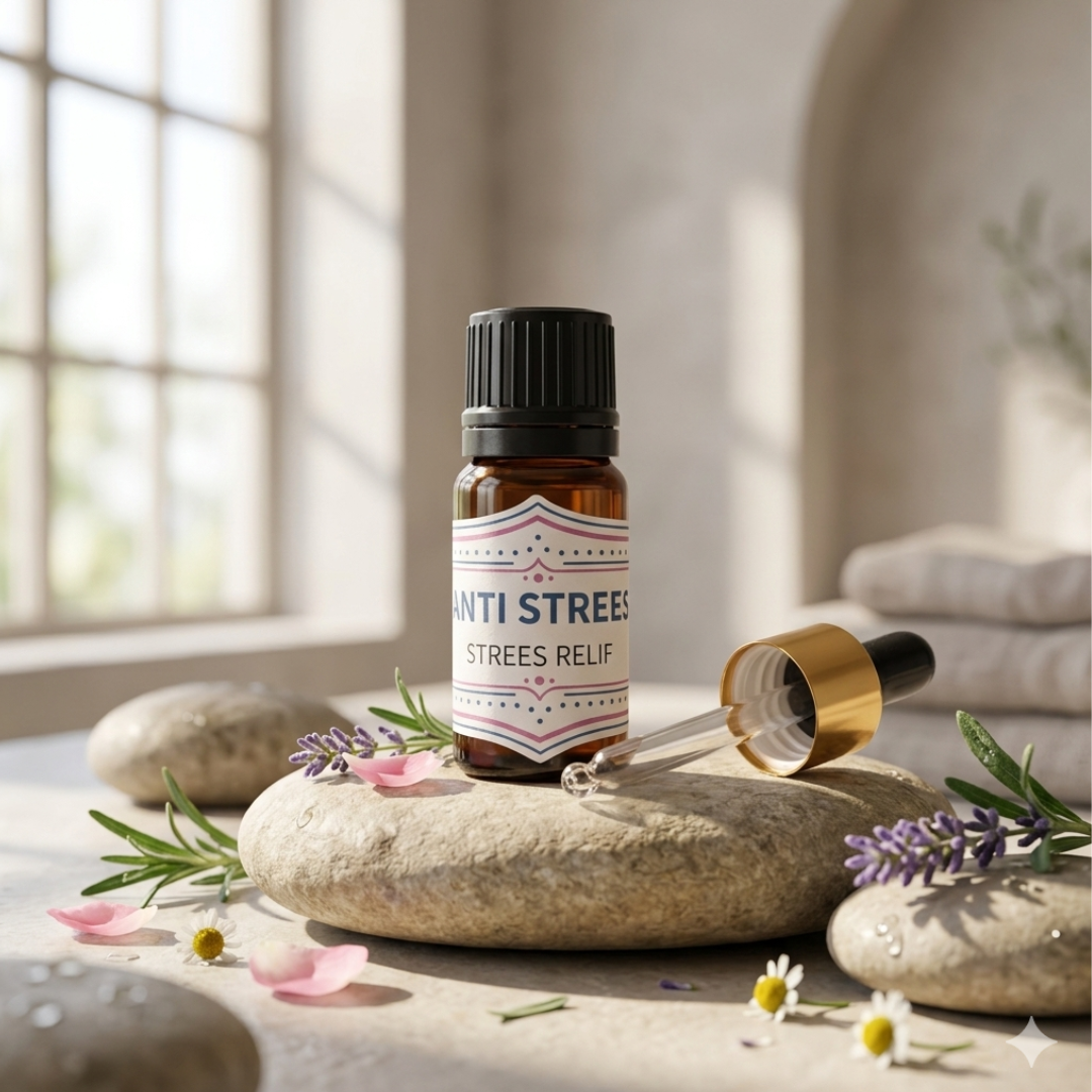ANTI STRESS ( PURE ESSENTIAL OIL BLEND ) 10 ML WITH DROPPER - Jain Super Store