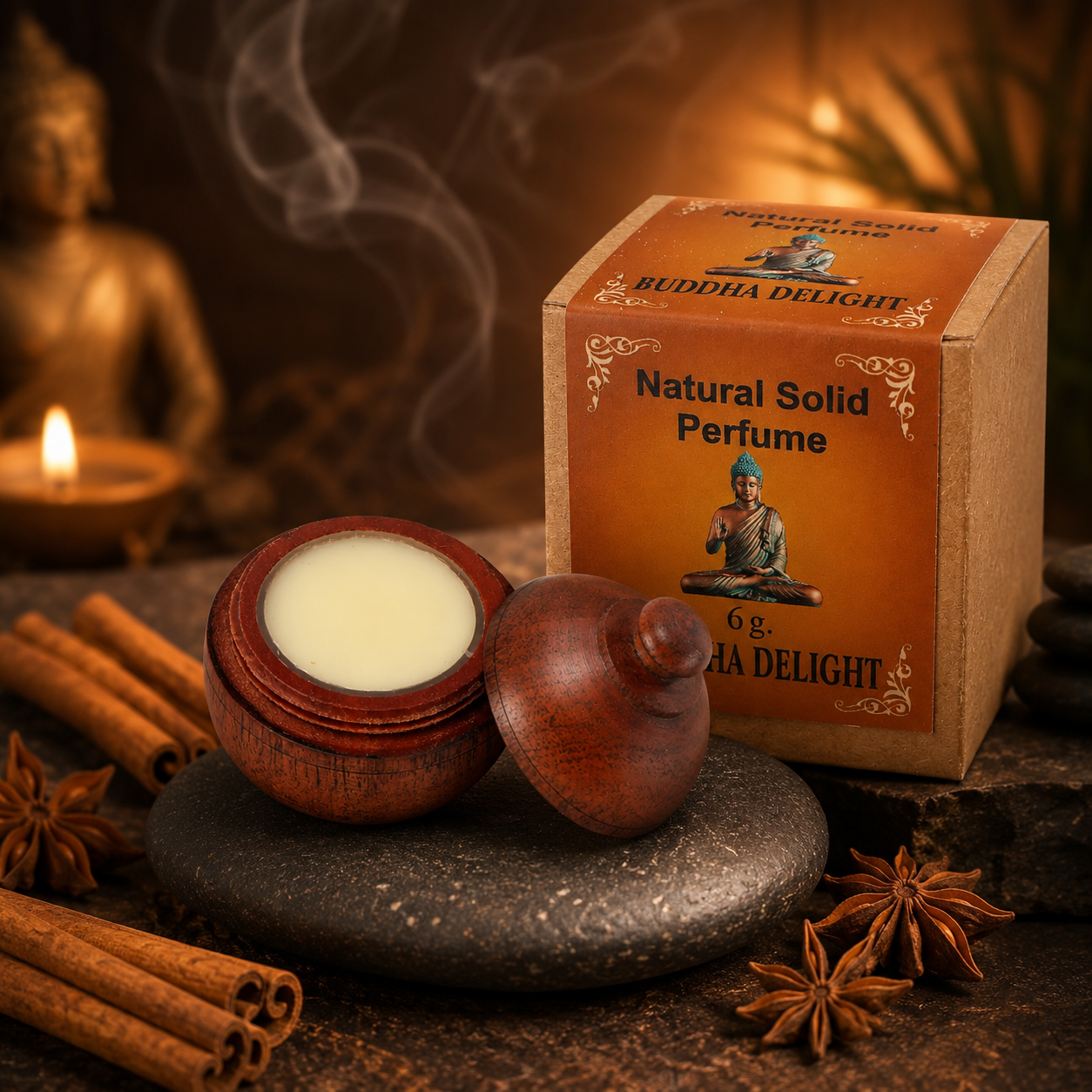 BUDDHA DELIGHT - SOLID PERFUME ( SWEET AND SPICY FRAGRANCE ) - Jain Super Store