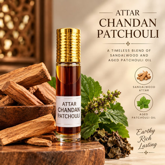 ATTAR CHANDAN PATCHOULI ( AGED PATCHOULI + PURE MYSORE CHANDAN ATTAR ) - Jain Super Store