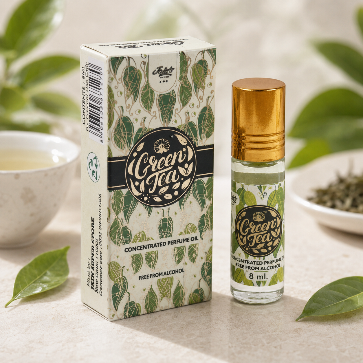 Green Tea Roll On Perfume - Jain Super Store
