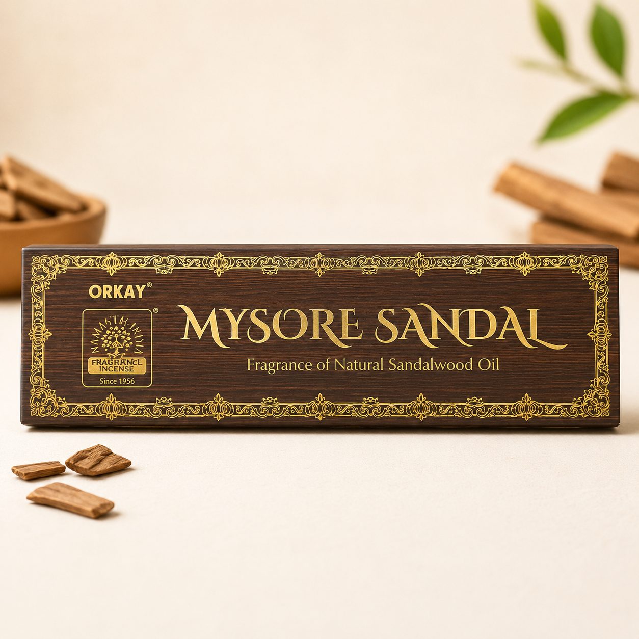 Orkay Mysore Sandal Incense Sticks (Aggarbatti) 50g - Natural Sandalwood Premium Fragrance - Jain Super Store