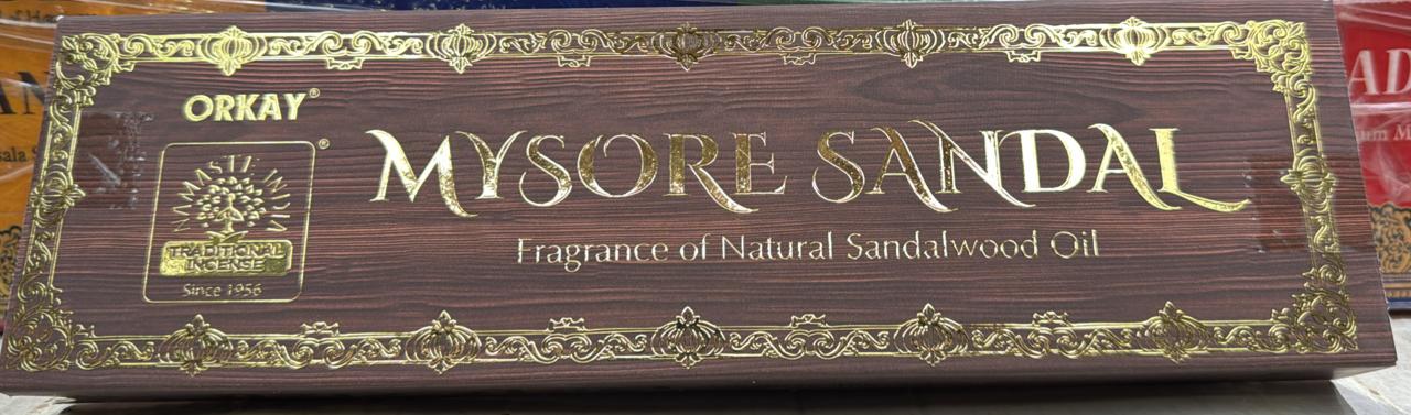ORKAY MYSORE SANDAL INCENSE STICKS ( AGGARBATTI ) 50 G - Jain Super Store