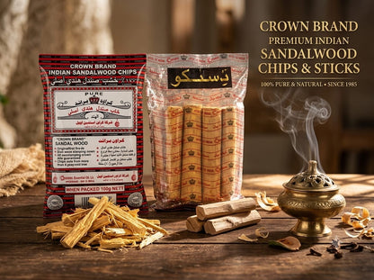 Crown Brand 100 % Pure Indian Sandalwood Chips
