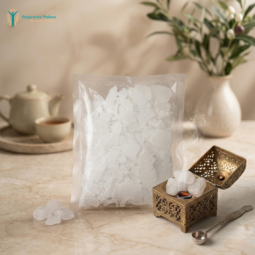 Pure Bhimseni Camphor (Kapur) crystals by Jain Perfumers — 100% natural, lab-tested

