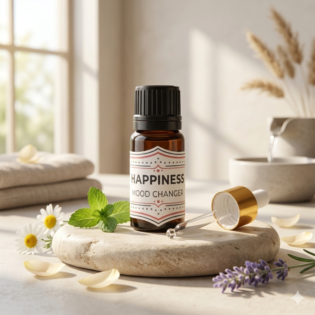 HAPPINESS  ( PURE ESSENTIAL OIL BLEND ) 10 ML WITH DROPPER - Jain Super Store