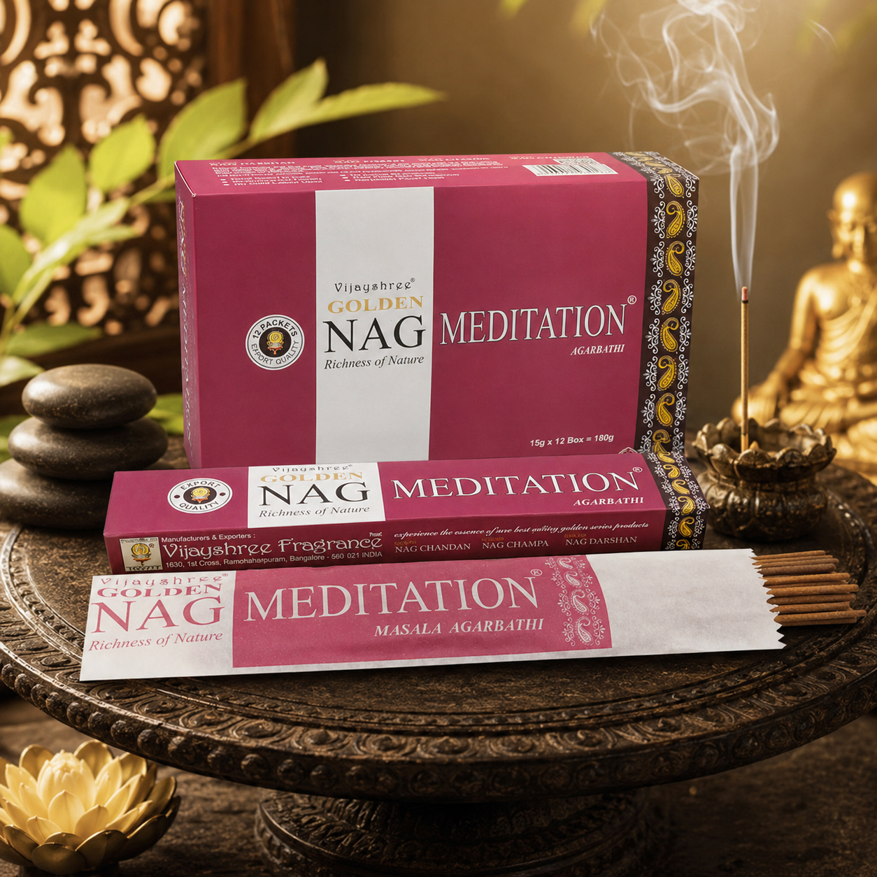 Golden Nag Meditation 15 Gm Dozen Box