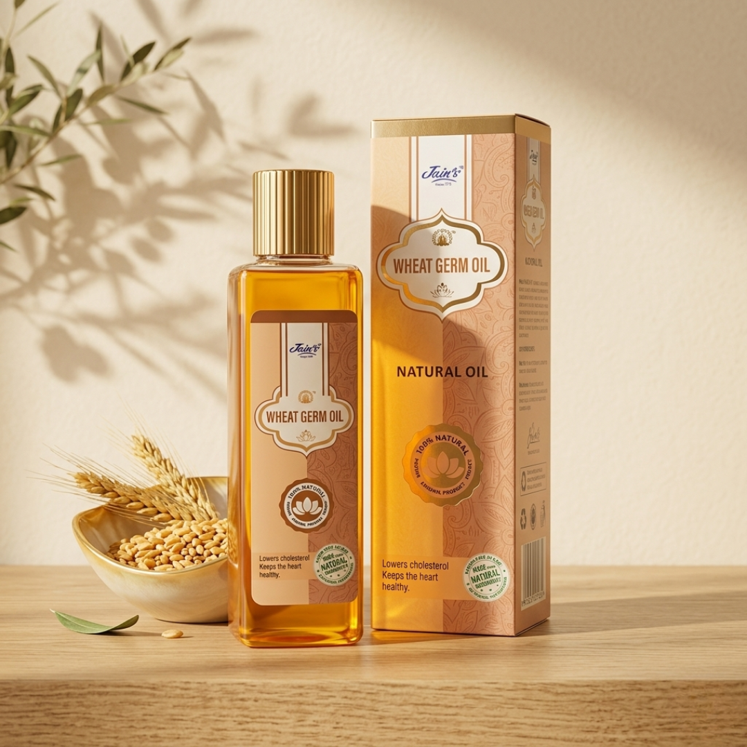 Wheat Germ Natural (Base/Carrier) Oil (100 Ml, 100% Natural And Organic) - Jain Super Store