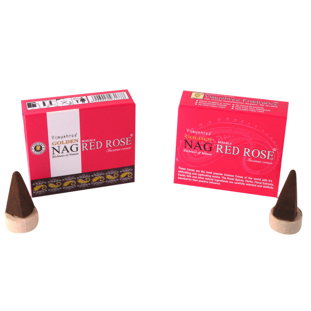 Golden Nag Red Rose Cone Dozen Box