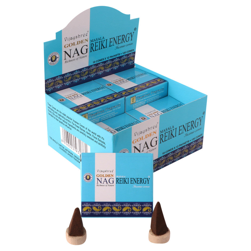 Golden Nag Reiki Energy Cone Dozen Box