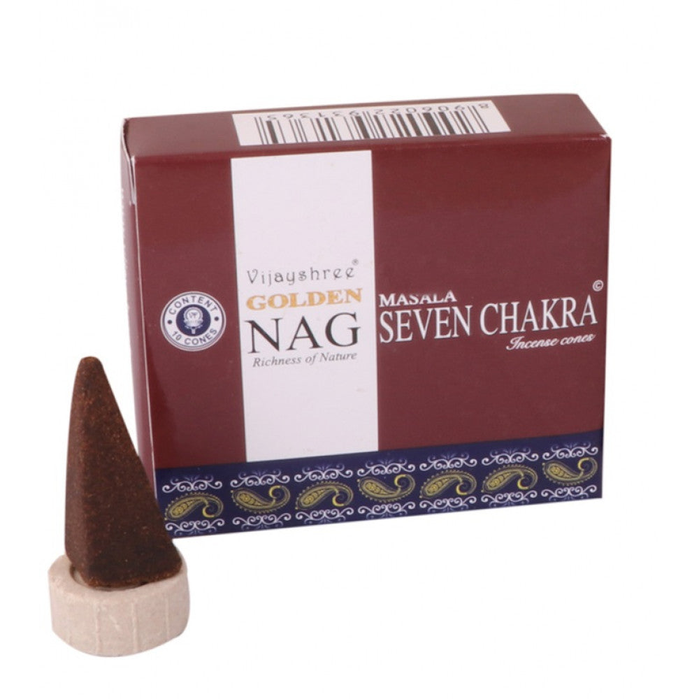 Golden Nag Seven Chakra Cone Dozen Box