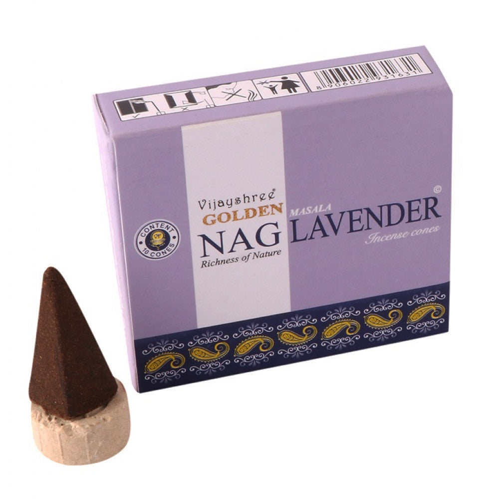Golden Nag Lavender Cone 10 Pc Pack