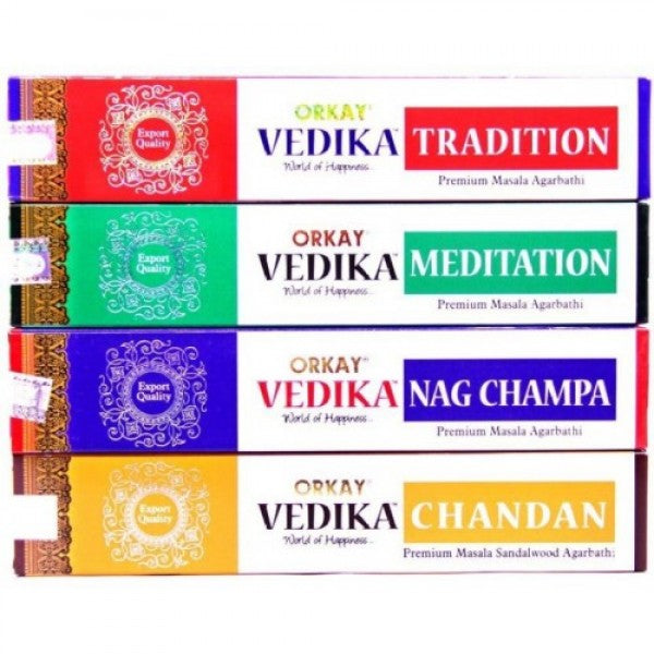 Vedika Orkay Vedika Incense 4-In-1 Pack (4 Pack Of 40gm Each Natural Agarbatti) - Jain Super Store