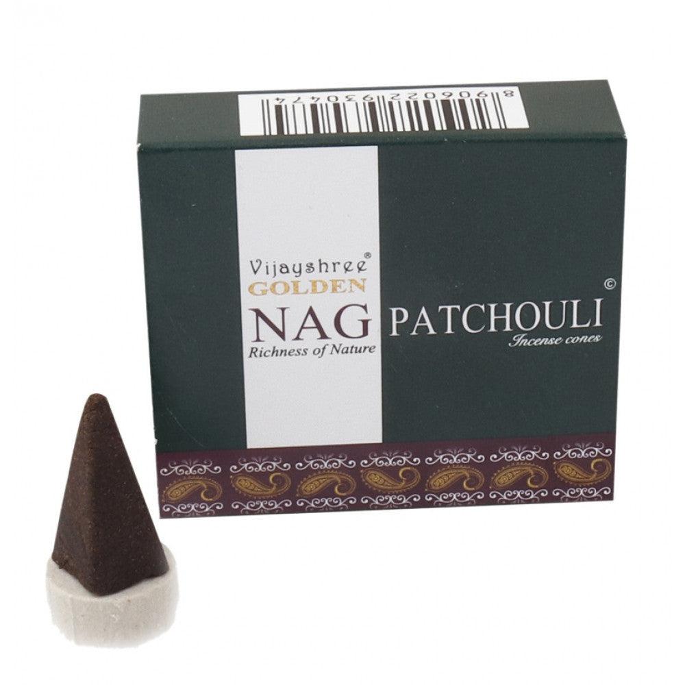 Golden Nag Patchouli Cone 10 Pc Pack