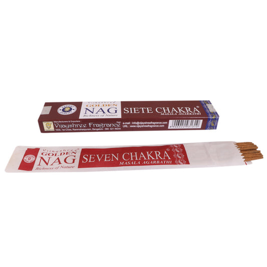 Golden Nag Seven Chakra 15 Gm (15 Stick) Pack